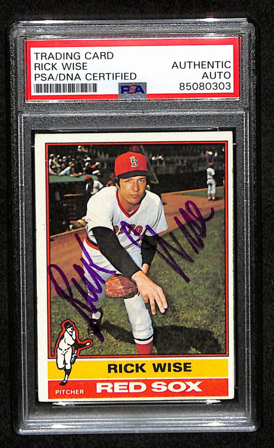 Rick Wise Signed 1976 Topps Card #170 Boston Red Sox PSA/DNA 184416