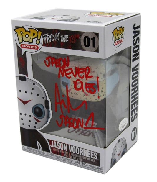 Ari Lehman Signed/Insc Funko Pop! #01 "Friday the 13th" Signed in Red JSA 190710