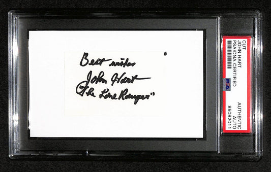 John Hart Signed/Inscribed Cut on 3x5 Index Card "Lone Ranger" PSA/DNA 184268