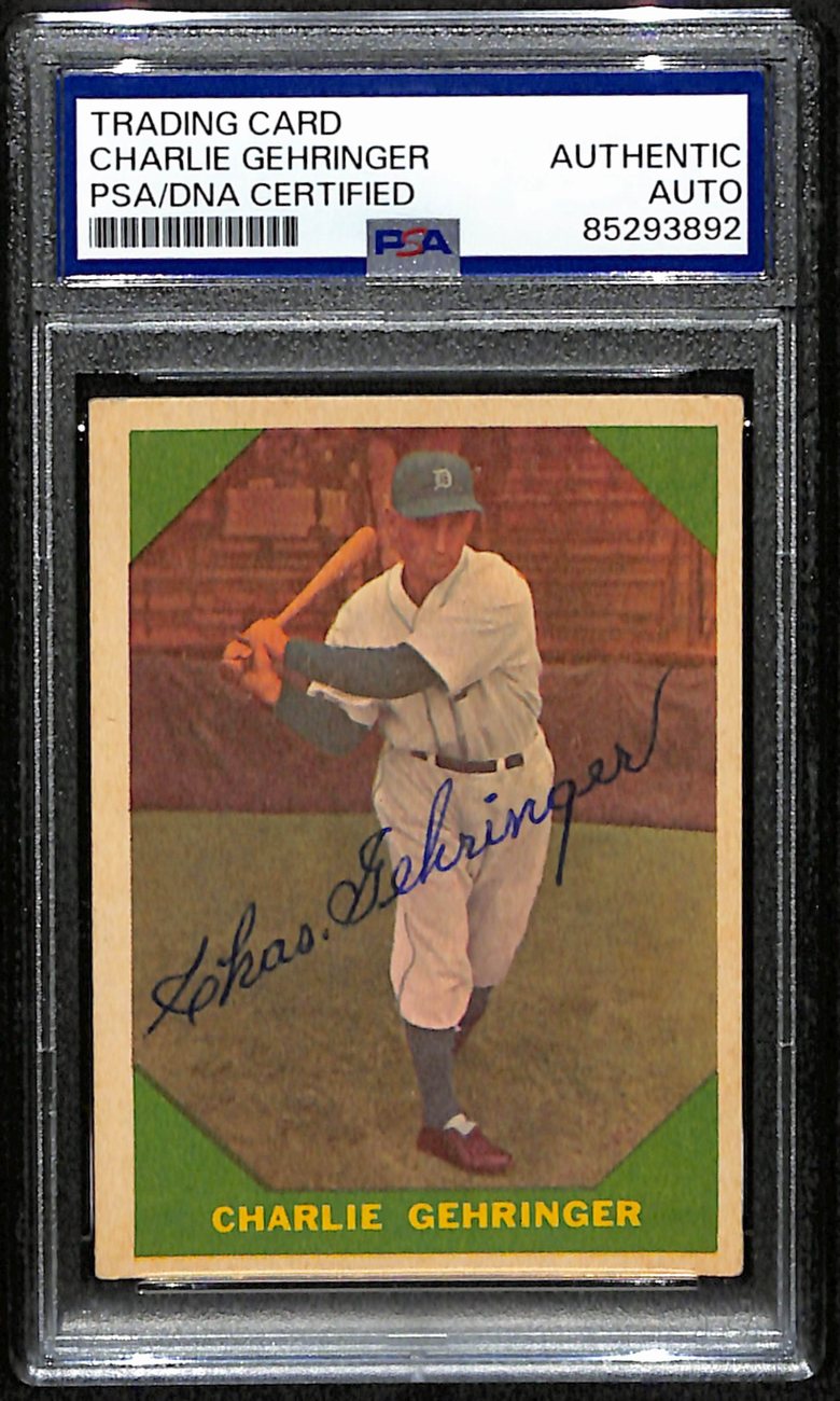 Charlie Gehringer HOF Signed/Auto 1960 Fleer Card #58 Tigers PSA/DNA 190652