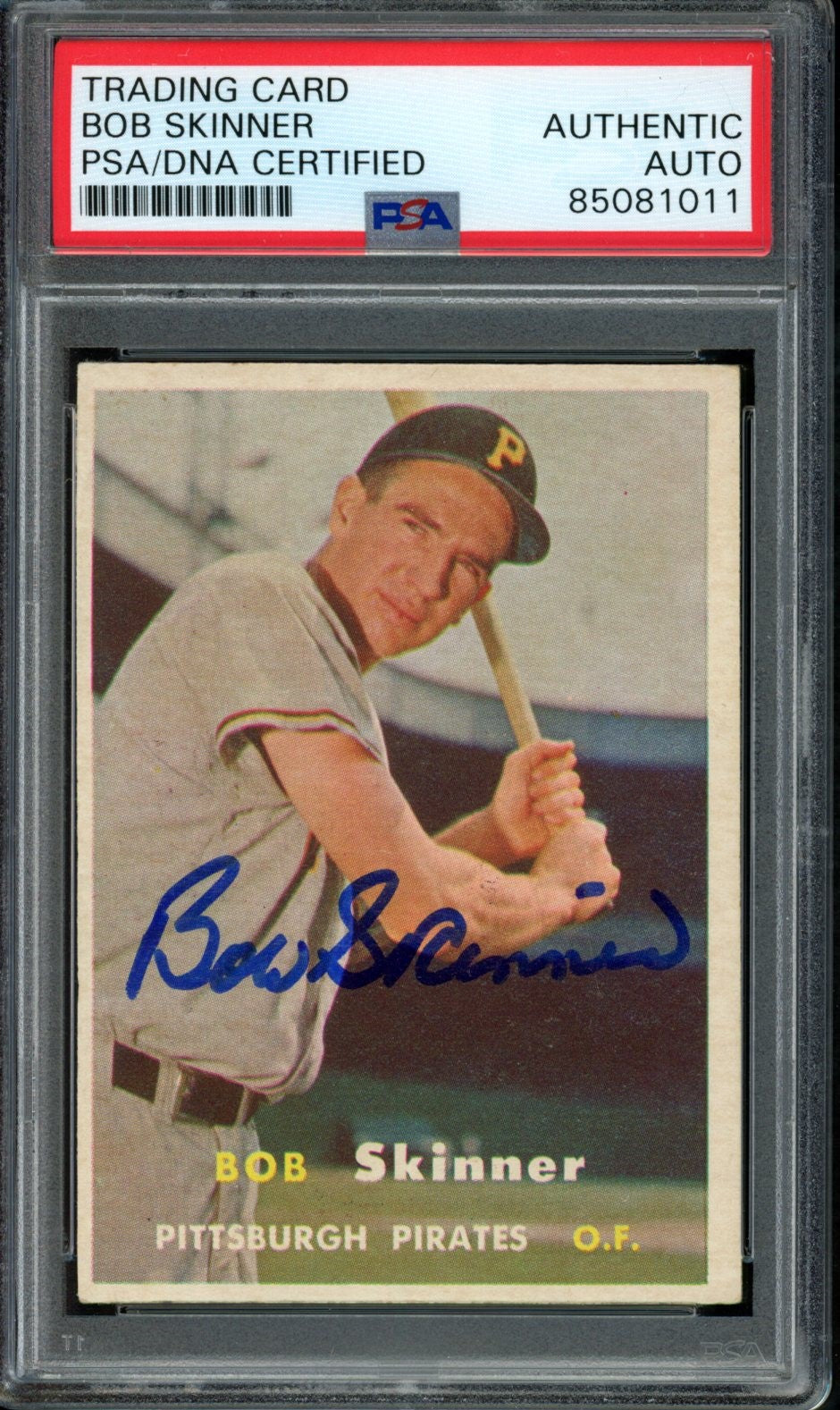 Bob Skinner Autographed 1957 Topps Card #209 Pittsburgh Pirates PSA/DNA 184078