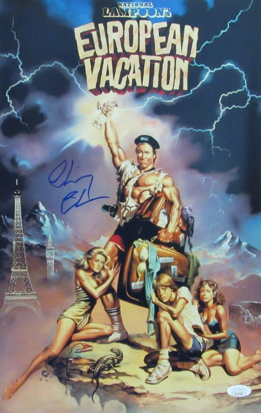 Chevy Chase Autographed 11x17 Movie Poster "European Vacation" JSA