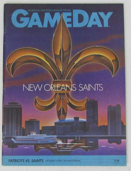 December 4, 1983 New England Patriots vs. Saints NFL GameDay Program