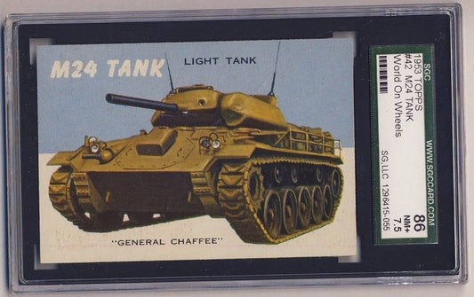 1953 TOPPS World on Wheels #42 M24 Tank NM+ SGC 86 7.5