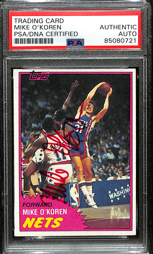 Mike O'Koren Signed 1981 Topps Card #81 New Jersey Nets PSA/DNA 185096