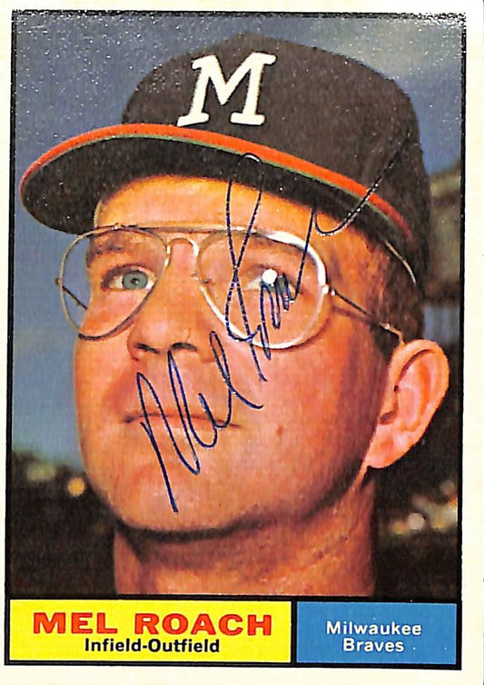 Mel Roach Milwaukee Braves Signed/Autographed 1961 TOPPS Card #217 189510