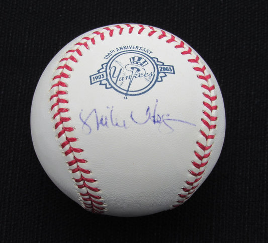 Mike Hegan Signed/Auto Yankees 100th OML Baseball JSA 186738