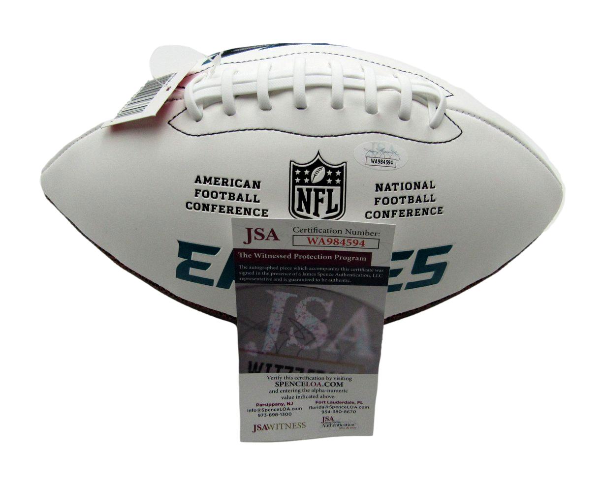 Jalen Carter Autographed White Philadelphia Eagles Logo Football JSA 183557