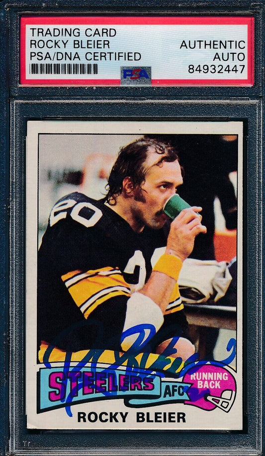 1975 Topps RC #39 Signed/Autographed Rocky Bleier HOF Steelers PSA/DNA