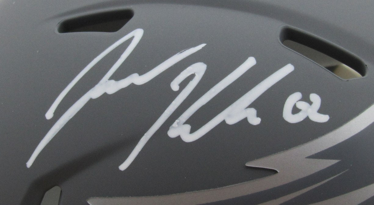 Jason Kelce Autographed Eagles Slate Mini Helmet Witness PSA/DNA 190109