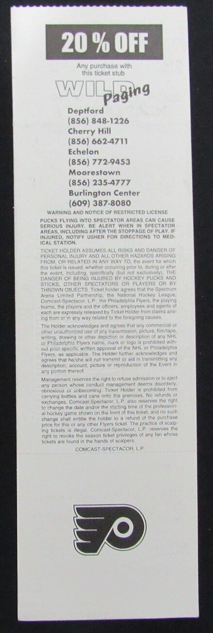 2000 Stanley Cup Playoffs Game H Full Ticket Flyers vs. New Jersey Devils