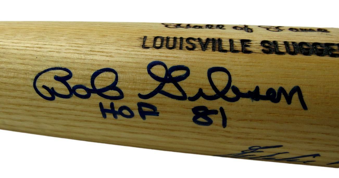 Bob Gibson HOF Cardinals Signed/Inscr Louisville Slugger Baseball Bat JSA 160654