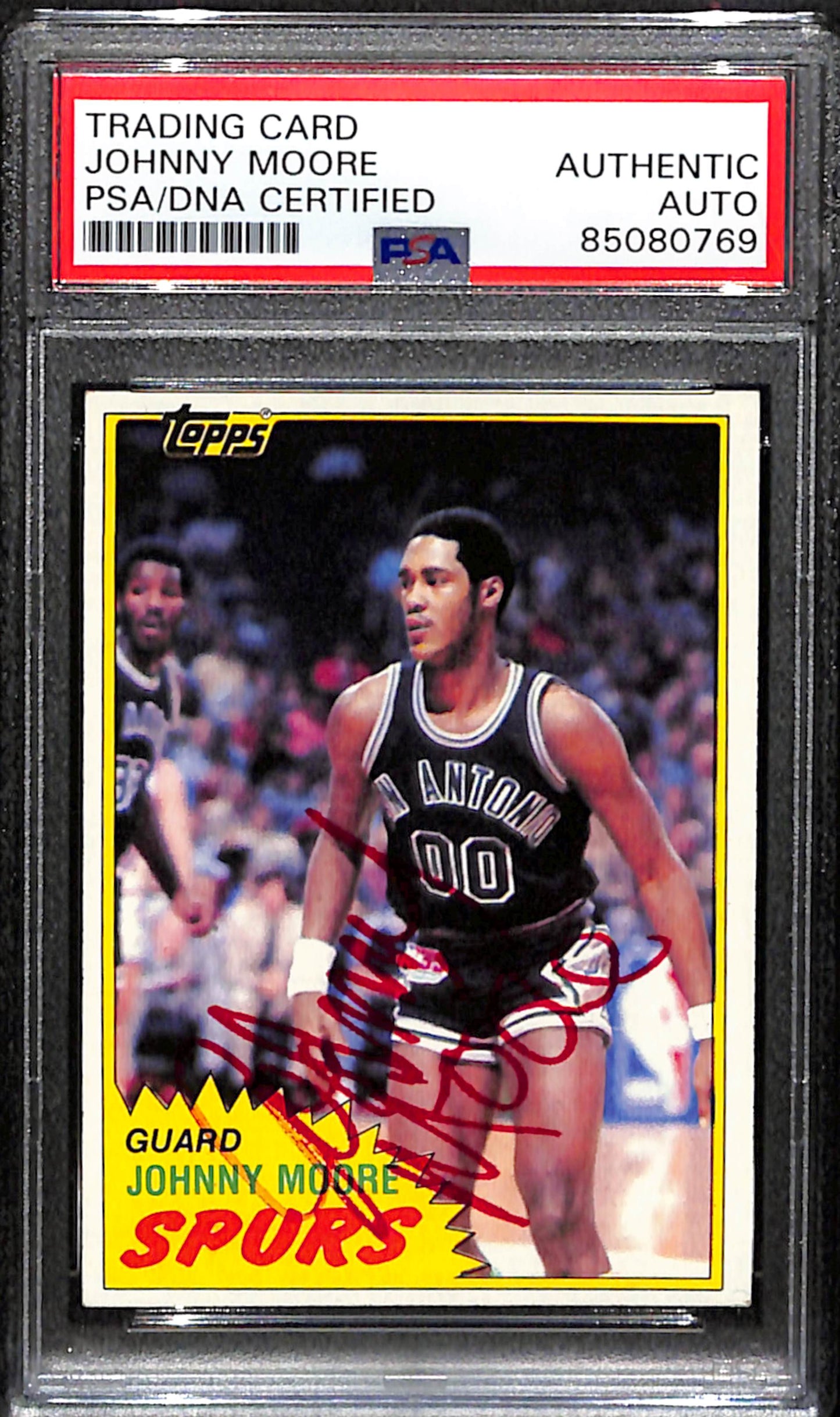 Johnny Moore Signed 1981 Topps Card #103 San Antonio Spurs PSA/DNA 183792