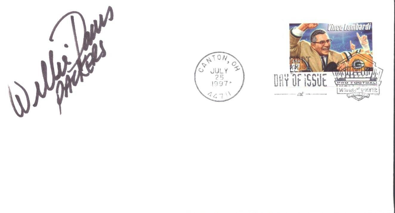 Willie Davis HOF Signed 1997 FDC First Day Cover Green Bay Packers 151506