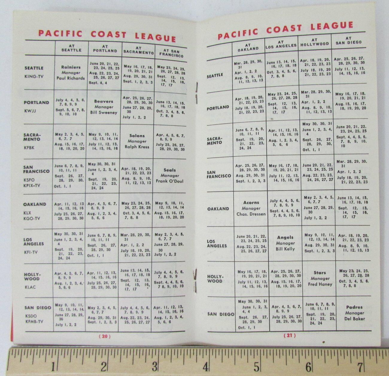 1950 and 1951 Baseball Schedule PM Whiskey Distillers 155102