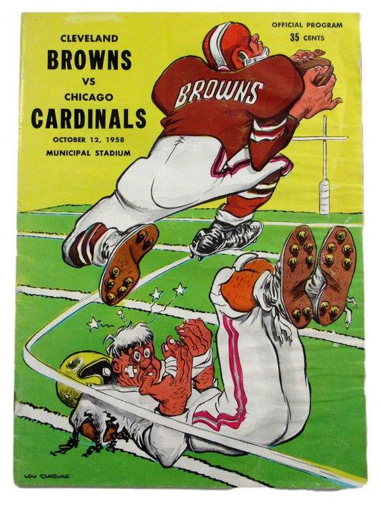 Vintage 1958 Cleveland Browns vs. Chicago Cardinals NFL Game Program