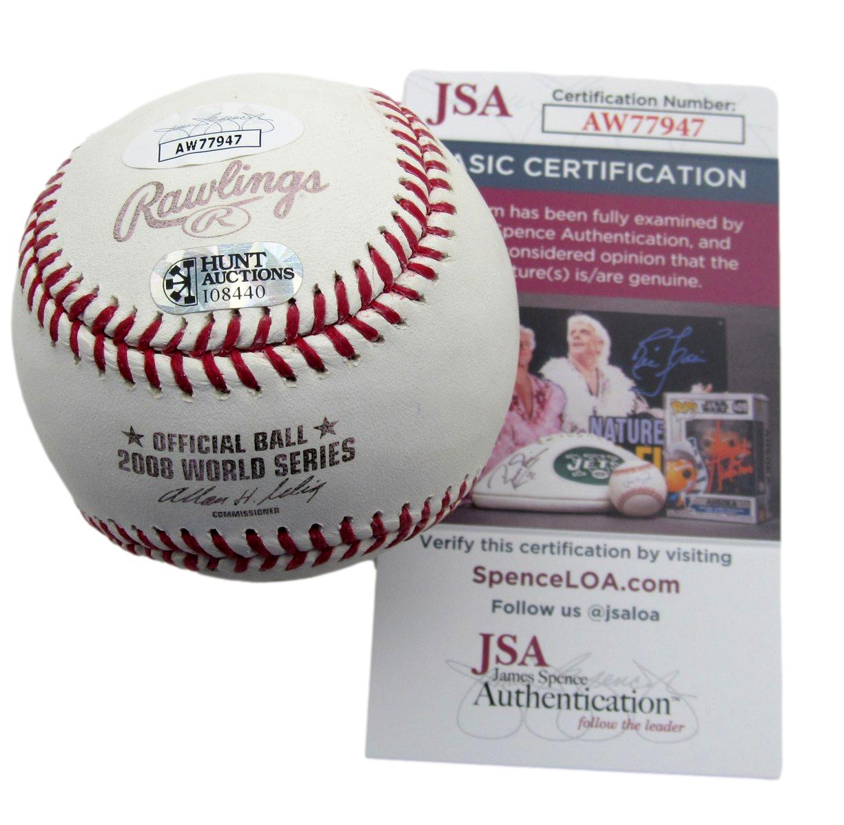Jason Werth Signed/Inscribed 2008 World Series Baseball Phillies JSA 190784