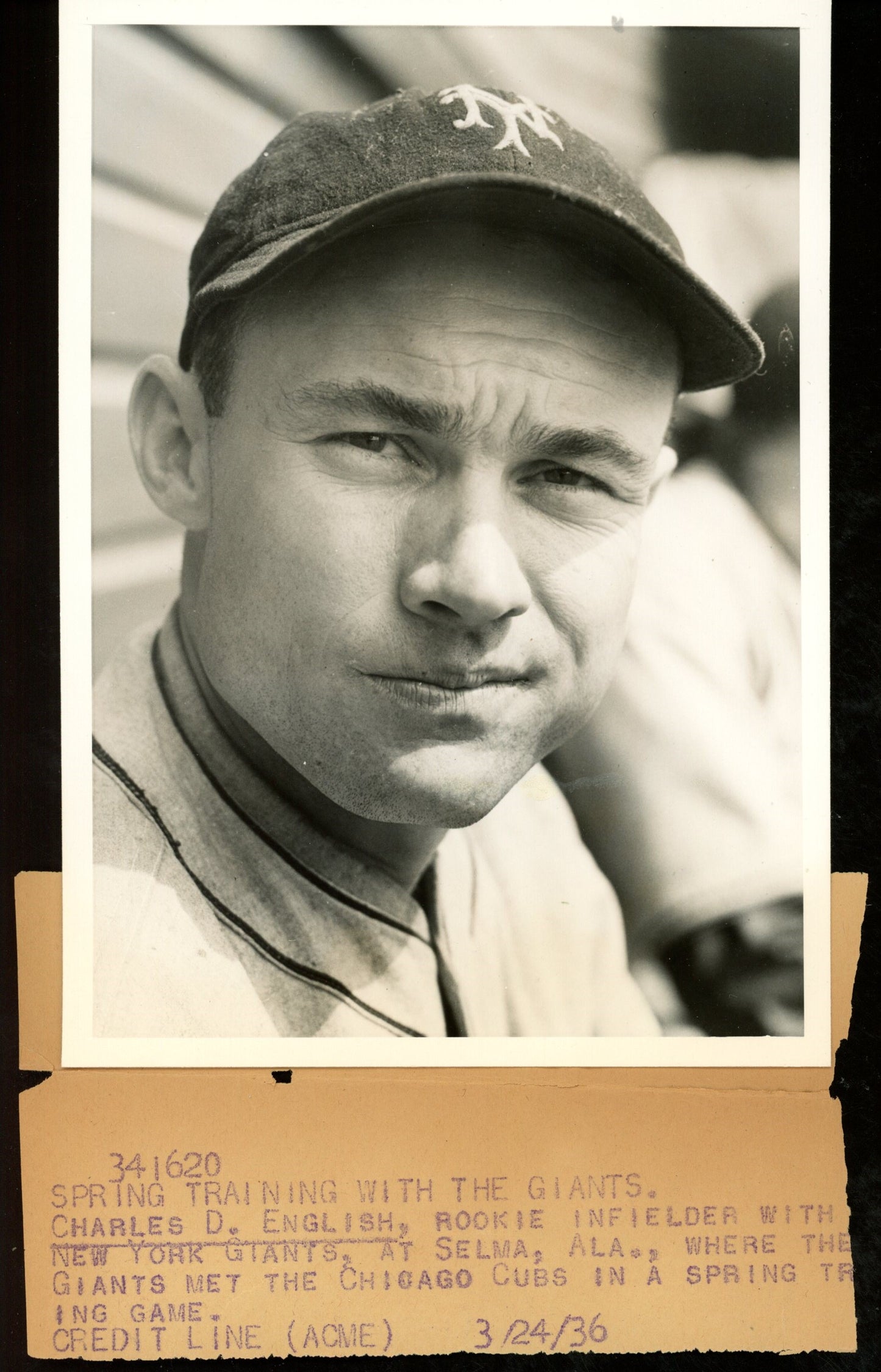 Charles English 5x7 B/W 1936 Press Wire Photo New York Giants