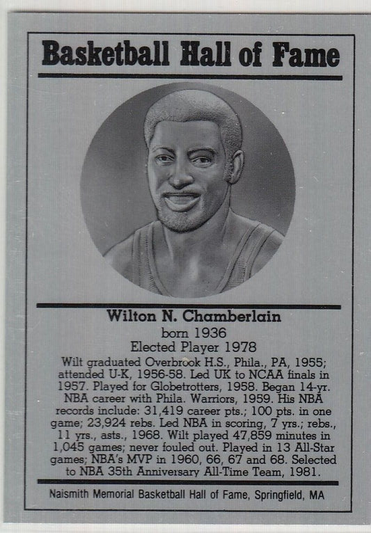 1986-2002 Basketball Hall of Fame Metallic WILT N. CHAMBERLAIN Series 12 128798