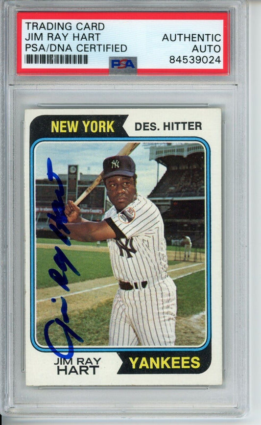 Jim Ray Hart Yankees Signed/Autographed 1974 TOPPS Card #159 PSA/DNA 166850