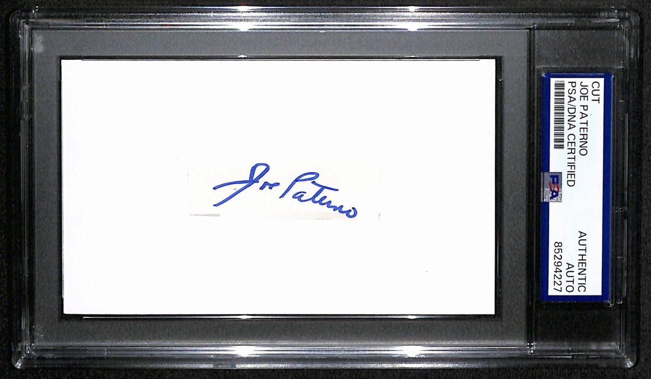 Joe Paterno Signed/Autographed Cut on 3x5 Card Penn State PSA/DNA 190611