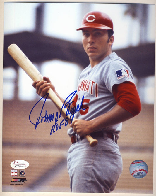 Johnny Bench Cincinnati Reds Signed/Autographed HOF 89 8x10 Photo JSA WP222321