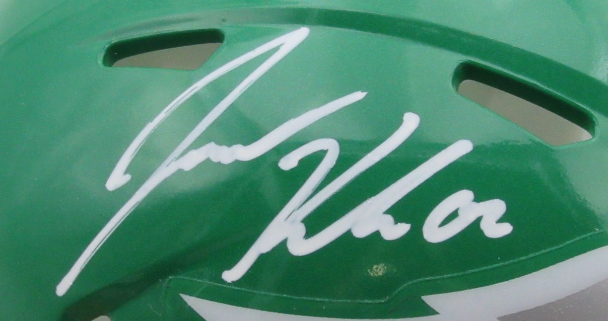 Jason Kelce Autographed Eagles Kelly Green Mini Helmet Witness PSA/DNA 190108