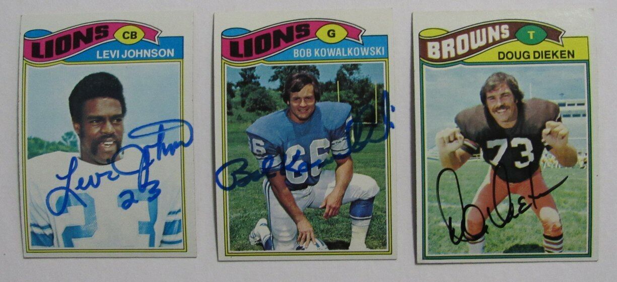 Lot of 6 1977 Topps Signed/Auto Football Cards Browns Lions Steelers 166764