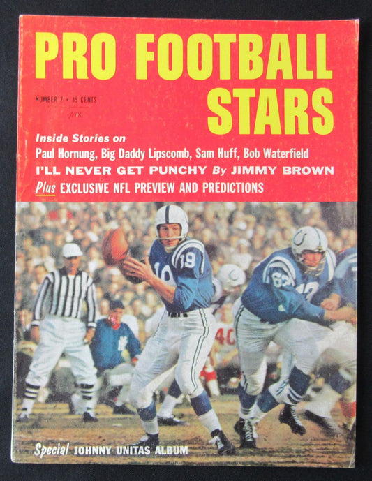 1960 Pro Football Stars Magazine Johnny Unitas Baltimore Colts on Cover 190391