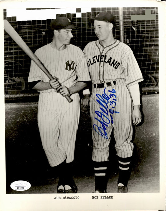Bob Feller HOF Signed/Inscribed 8x10 Photo Cleveland Indians JSA 191471