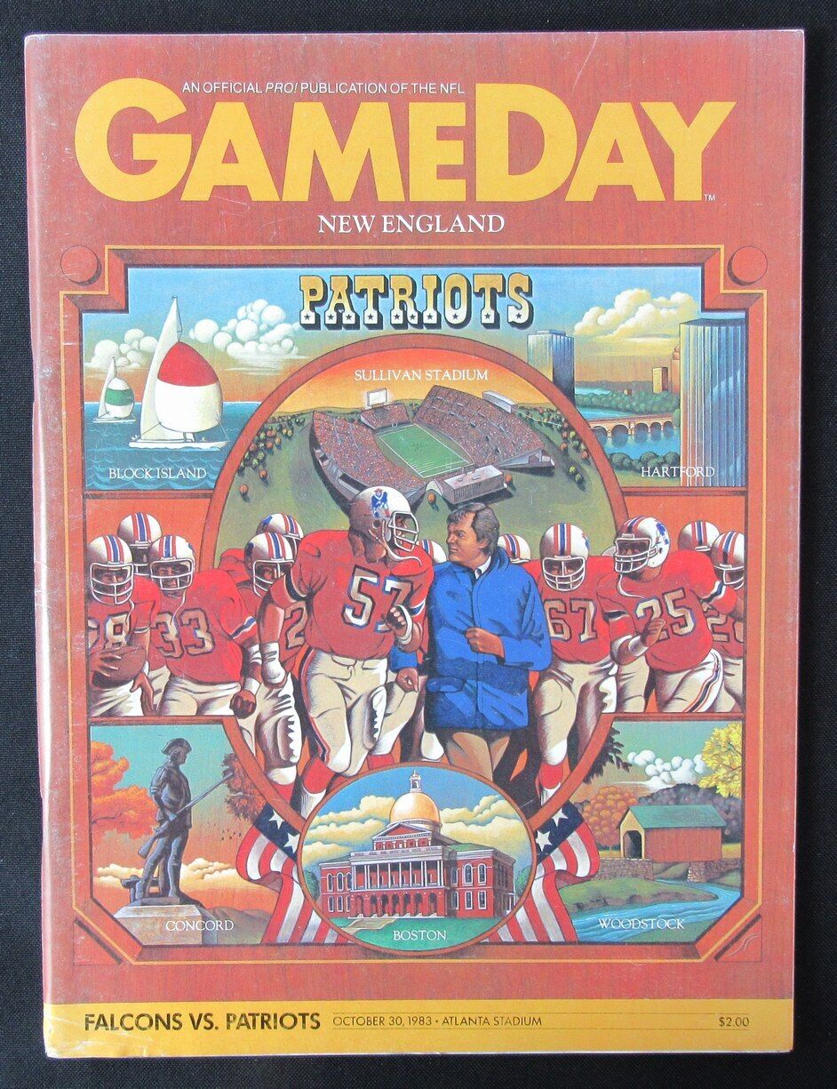 October 30, 1983 New England Patriots vs. Atlanta Folcons NFL GameDay Program