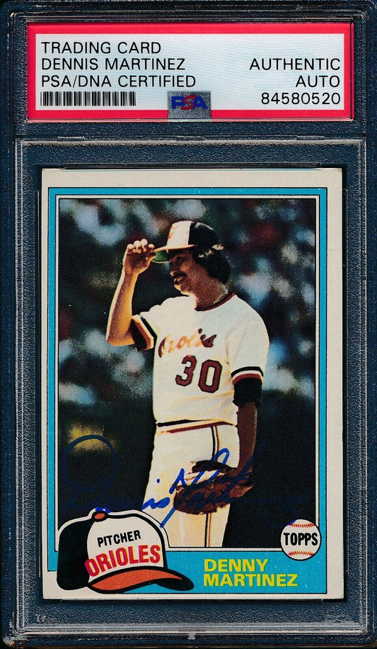 Denny Martinez Signed/Auto 1981 TOPPS Card #367 Baltimore Orioles PSA/DNA