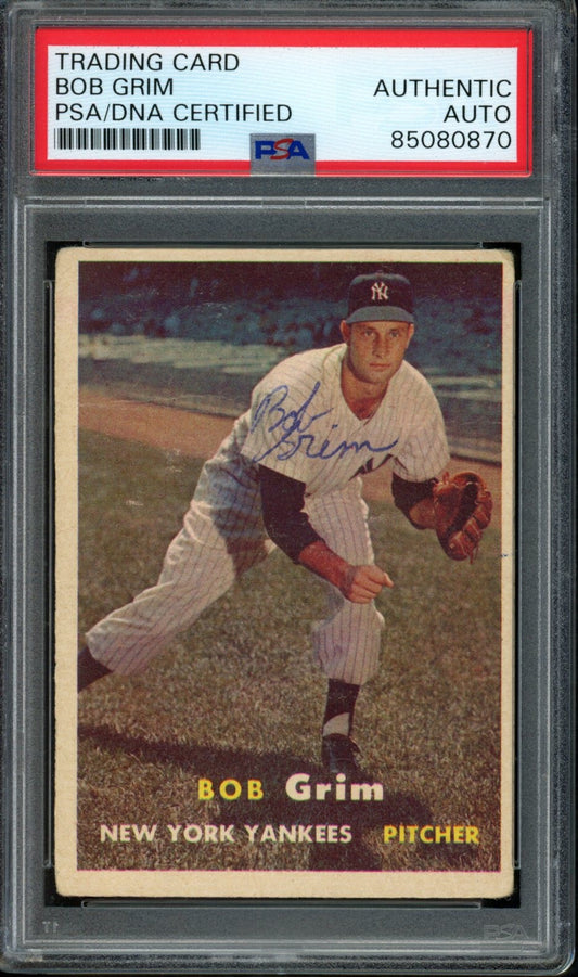 1957 TOPPS Bob Grim #36 Auth Card Signed New York Yankees PSA/DNA 184093