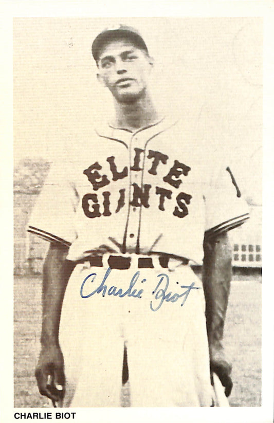 Charlie Biot Signed Negro League - Elite Giants 1991 Retort Post Card 181270