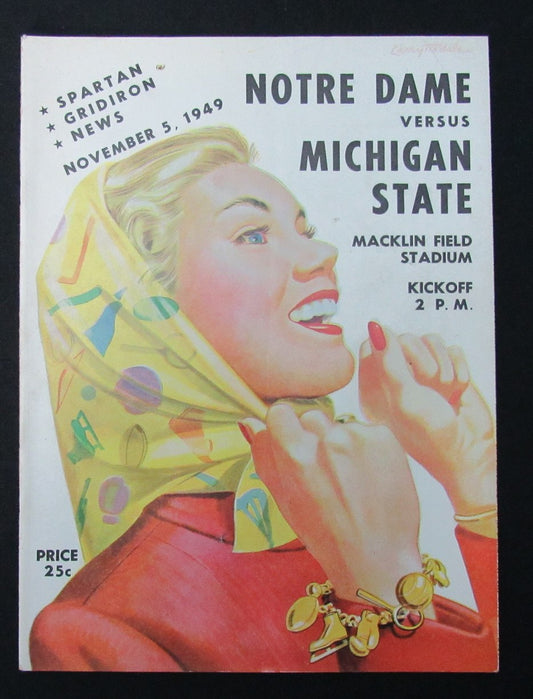 11/5/1949 Notre Dame vs. Michigan State Program 185942