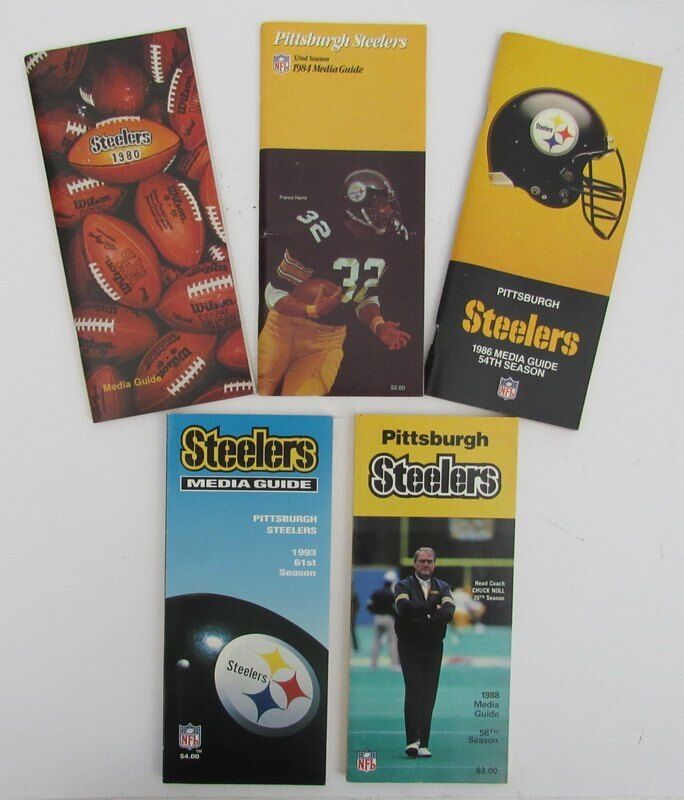 Lot of 5 Pittsburgh Steelers Media Guides (80, 84, 86, 88, 93) 141369