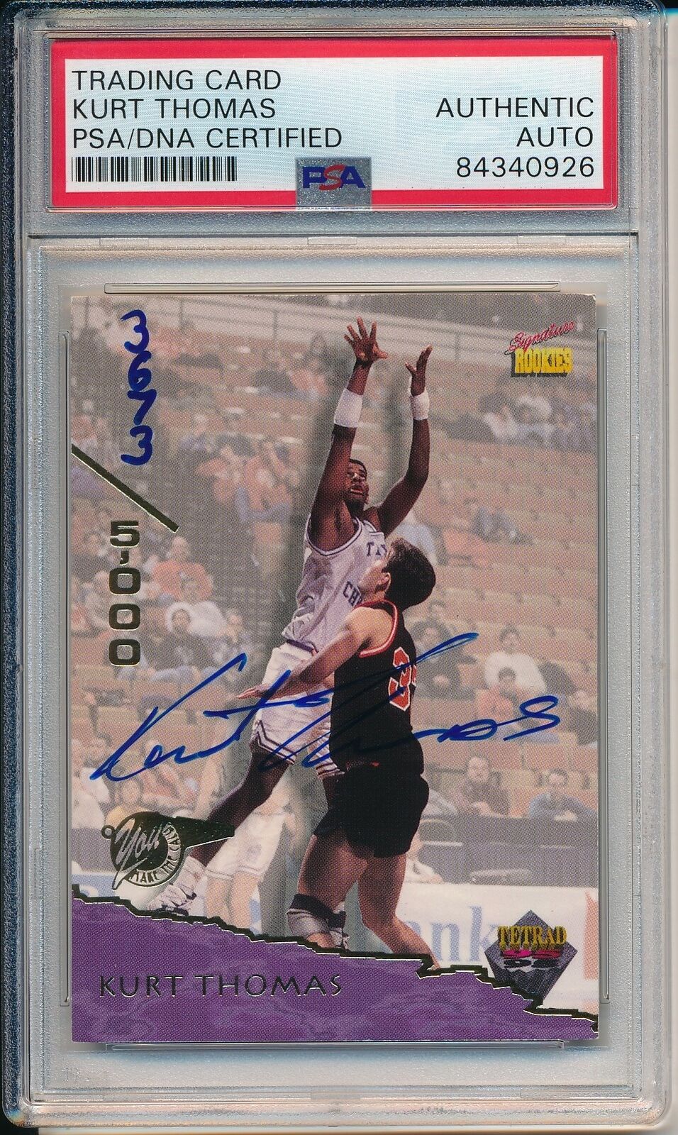Kurt Thomas Miami Heat Signed 1995 Signature Rookies Card #15 PSA/DNA 163623