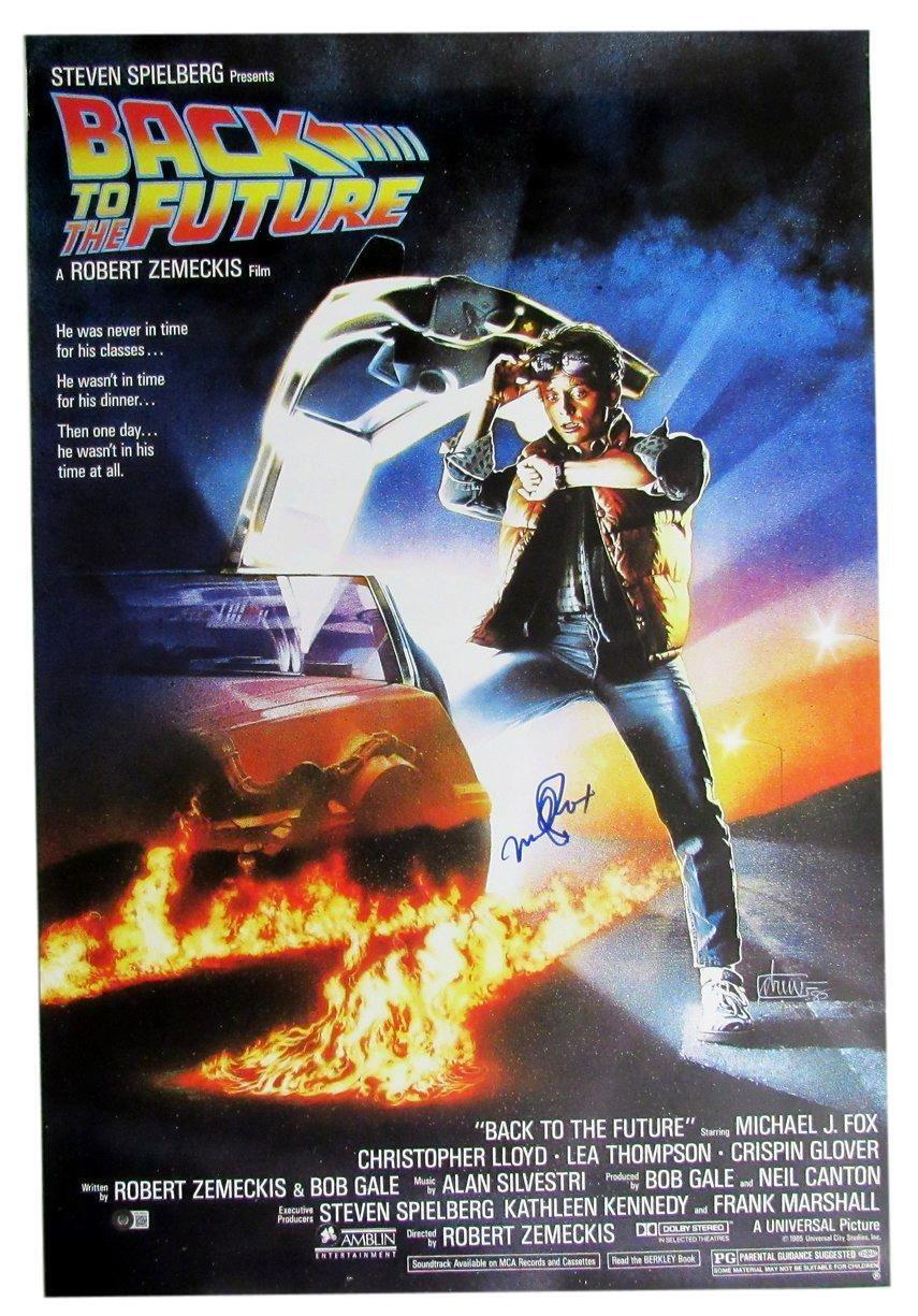 Michael J Fox Autographed 24x36 Movie Poster "Back To The Future" Beckett