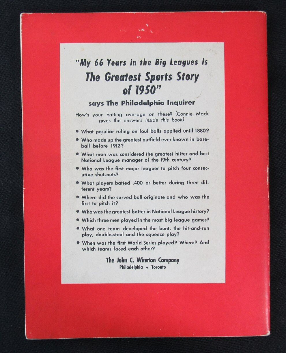 1950 "My 66 Years in the Big Leagues" Book  Magazine by Connie Mack