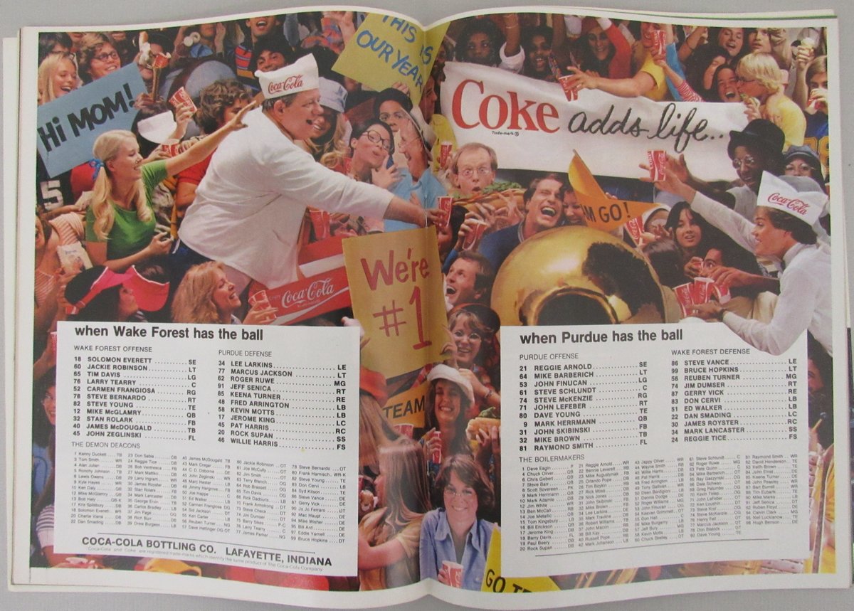 October 1, 1977 Purdue vs. Wake Forest College Football Game Program 192922