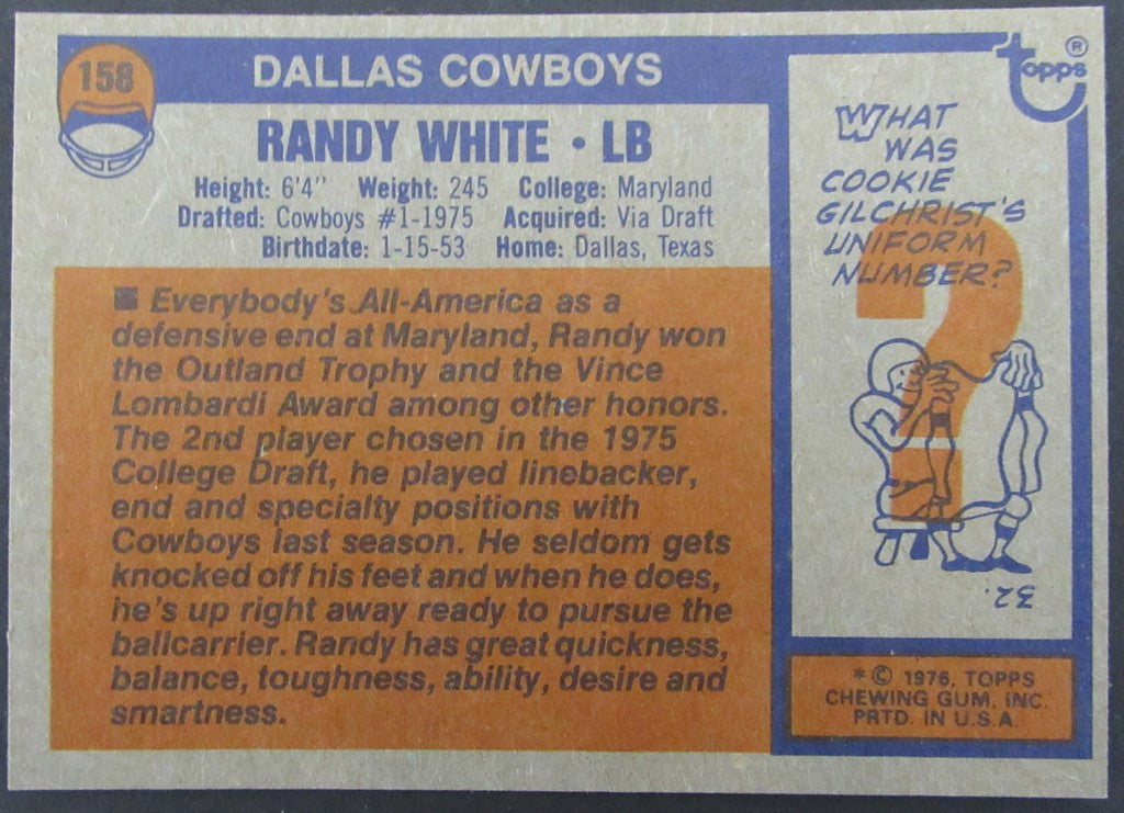 Lot of (20) Randy White Cowboys 1976 Topps Rookie Football Cards #158 188004