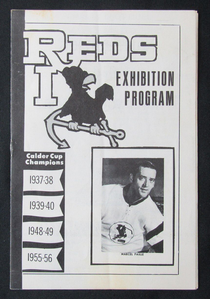 1971-72 R.I. Reds Hockey Exhibition Program Marcel Paille on Cover 176592