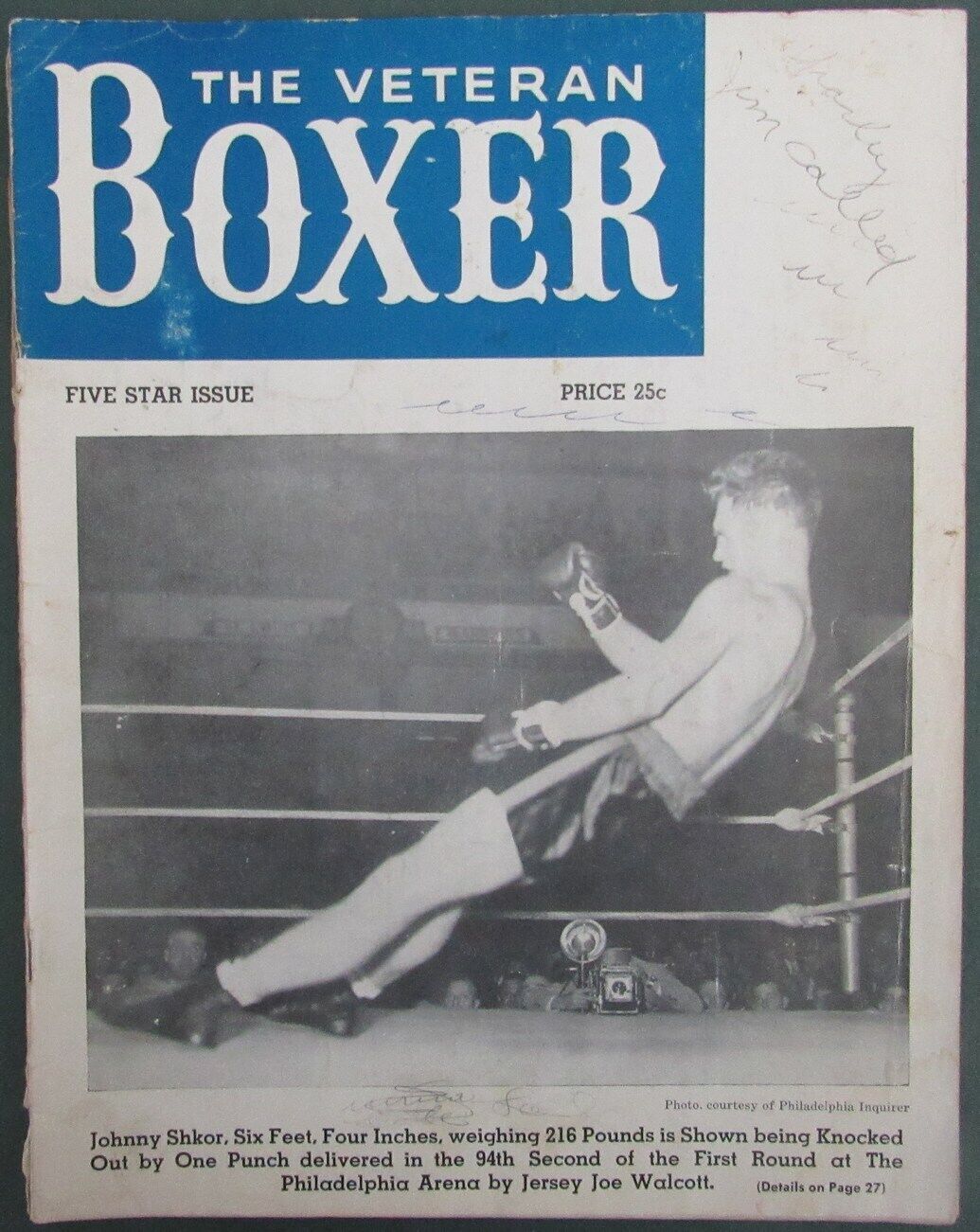 The Veteran Boxer Magazine Five Star Issue Johnny Shkor 167720