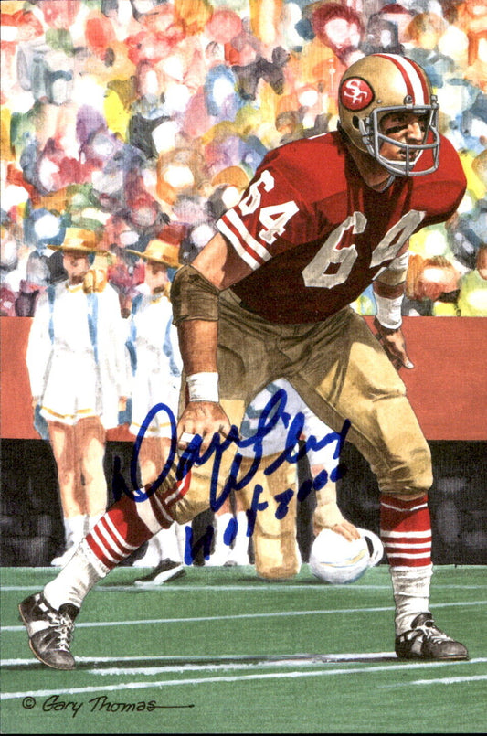 Dave Wilcox HOF Autographed/Inscribed Goal Line Art GLAC Postcard 49ers JSA