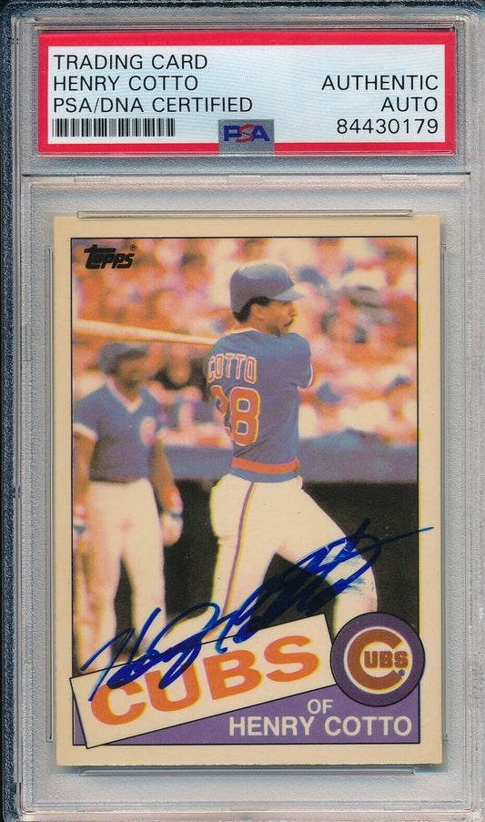 Henry Cotto Chicago Cubs Signed/Auto 1985 TOPPS Card #267 PSA/DNA 164219