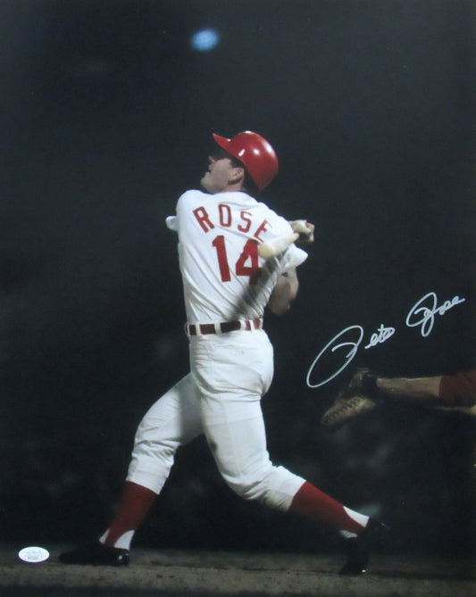 Pete Rose Cincinnati Reds Autographed/Signed 16x20 Photo JSA 189714
