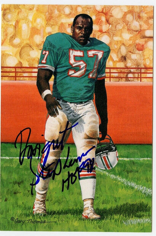 Dwight Stephenson Signed Goal Line  GLAC Postcard w/HOF Dolphins PSA/DNA 160327