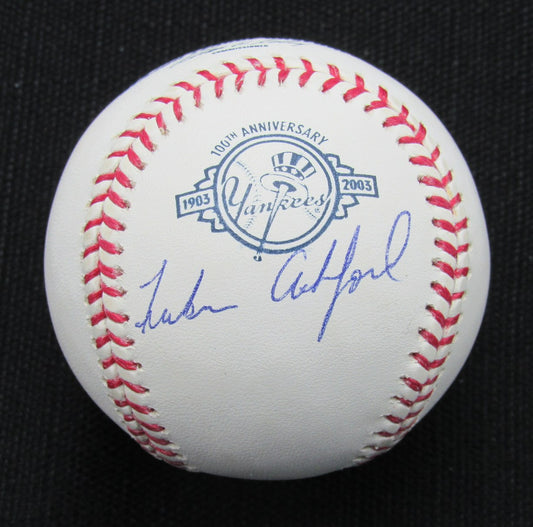 Tucker Ashford Signed/Auto Yankees 100th OML Baseball MAB 187063
