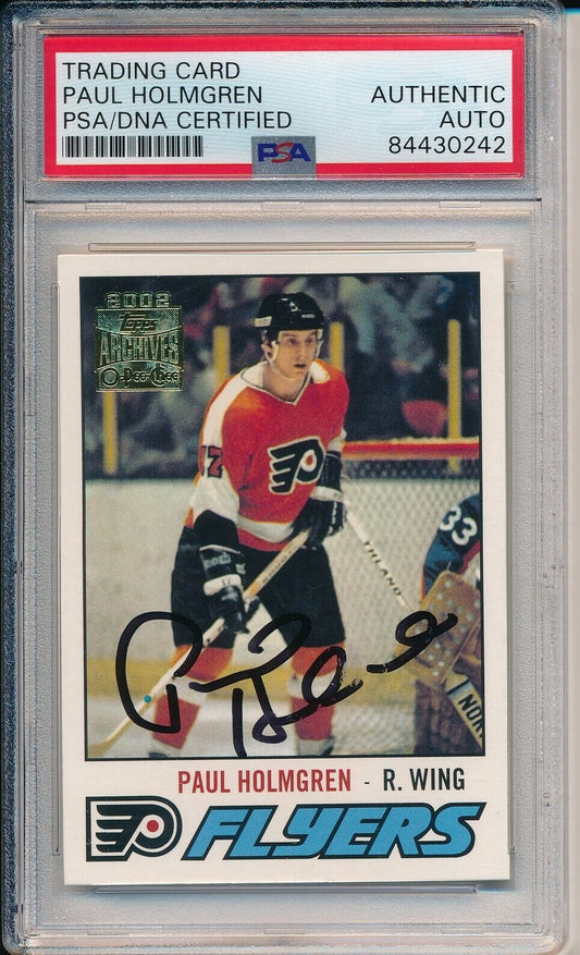 Paul Holmgren Flyers Signed/Auto 2002 TOPPS Archive Card #307 PSA/DNA 164532