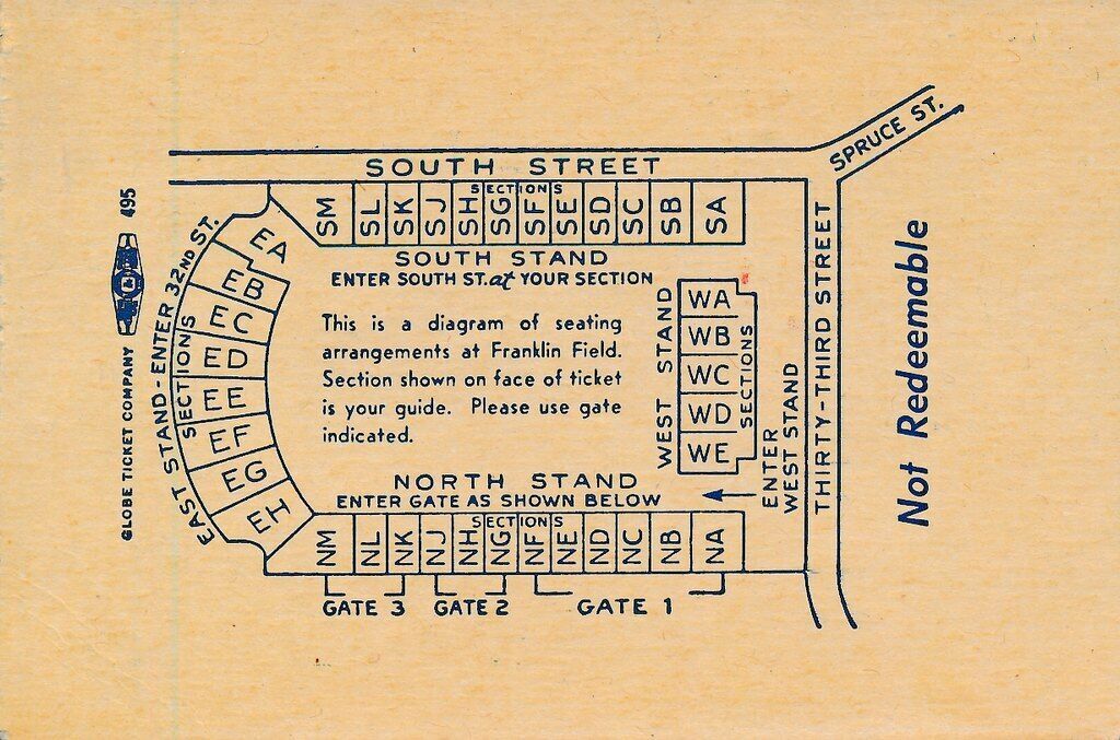 1949 U of Pennsylvania vs. Pittsburgh College Football Game Ticket Stub 144211